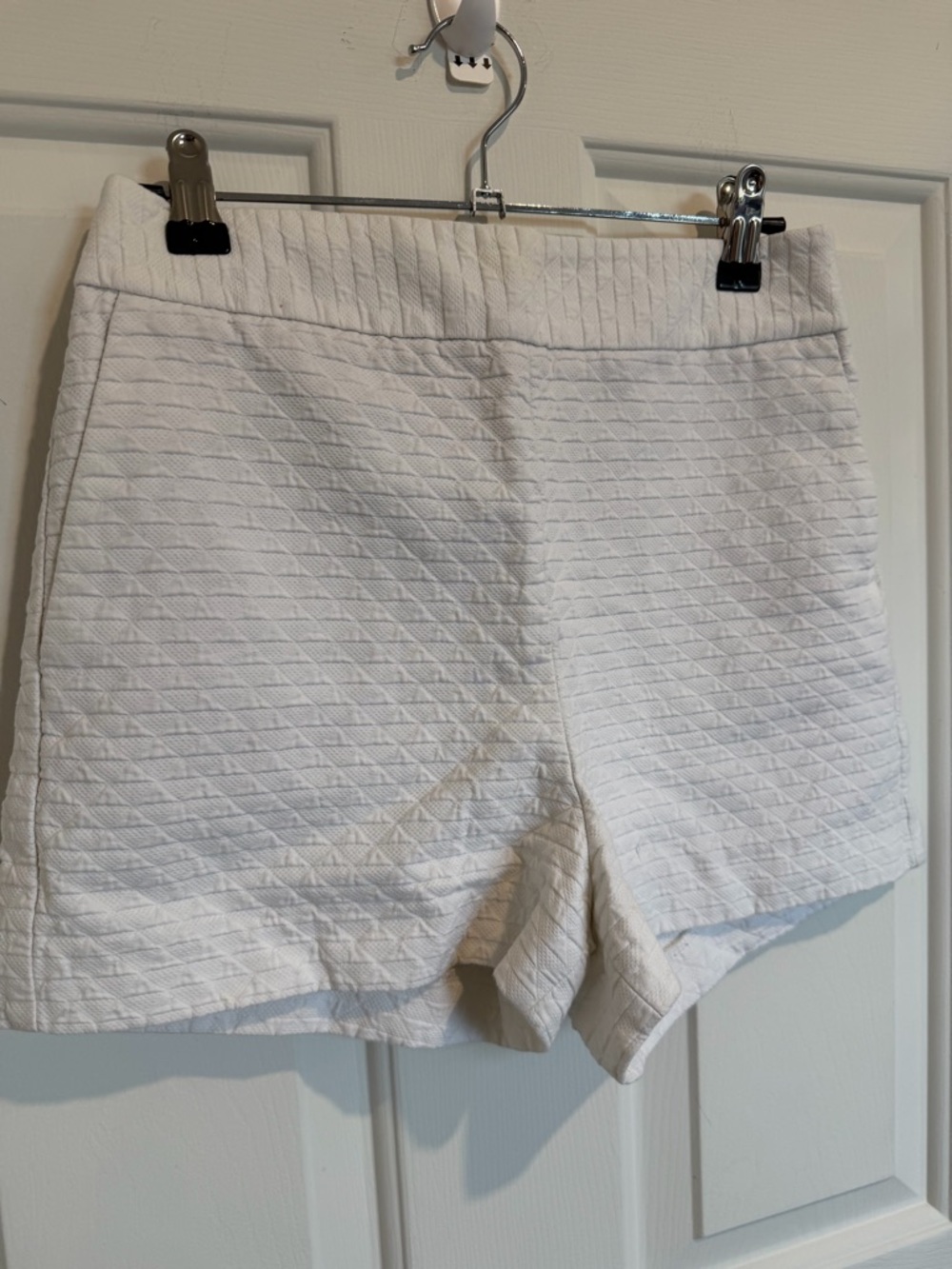 Express White Textured High-Waist Women's Shorts
